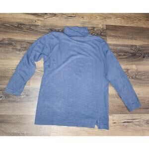 Vintage 80s Eddie Bauer Striped Cotton Turtleneck Shirt – Made in Singapore Sz L